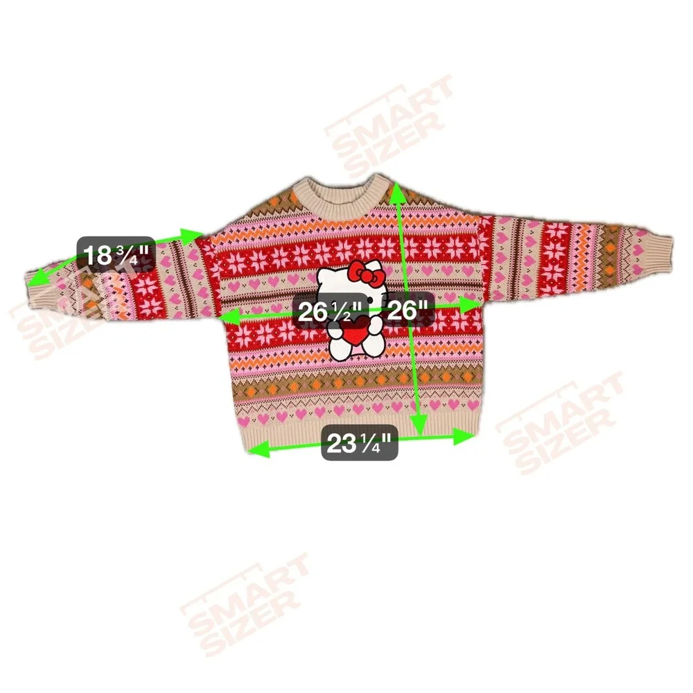 Forever 21 Hello Kitty & Friends Fair Isle Knit Sweater Womens Oversized Medium‎